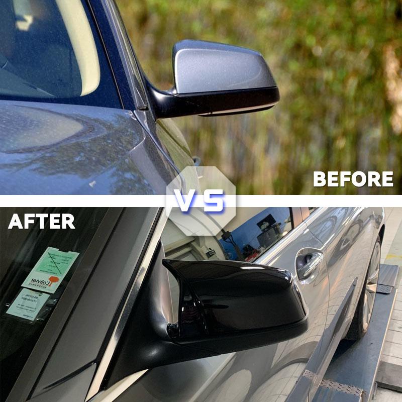 Side Wing Rearview Mirror Cover Cap Carbon Fiber Black For BMW 5 6 7 Series E60 E61 E63 E64 F01 F02-F04 F06 F07 F10 F11 F12 F13