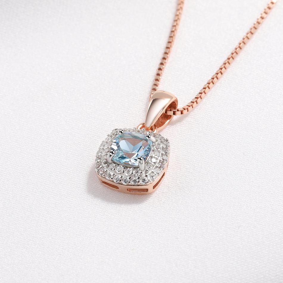 Маленькое свежее ожерелье из стерлингового серебра 925 пробы с нано-небесно-голубым розовым золотом и гальваническим разделением цветов