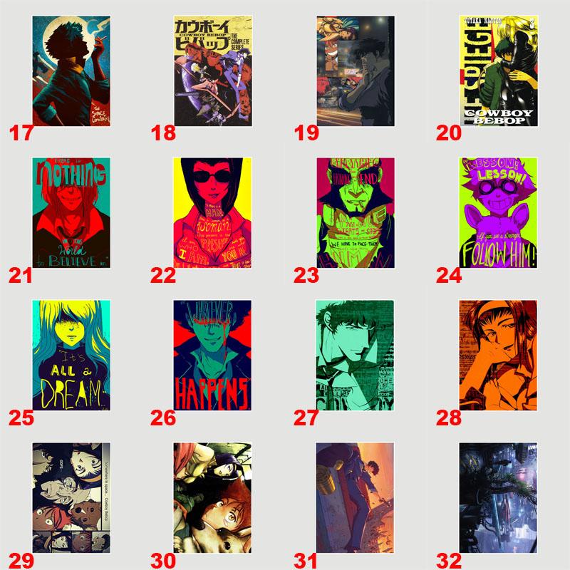 Ковбой Бибоп плакаты белая бумага аниме фигурки принты живопись фотографии гостиная бар украшения домашний декор манга наклейки на стену