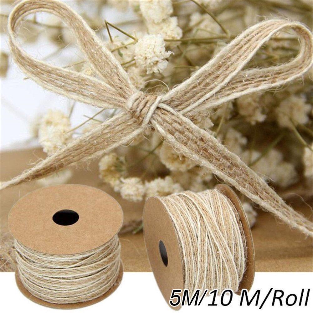 0.5mm Wedding Decor Lace Rustic Ornament Jute Burlap Rolls Trims Tape Hessian Ribbon Fish Silk Rope