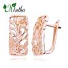 MINTHA Rose Gold Color Flower Clip Earrings Fashion Earrings For Women Bridal Earrings Birthday Party Jewelry Gift