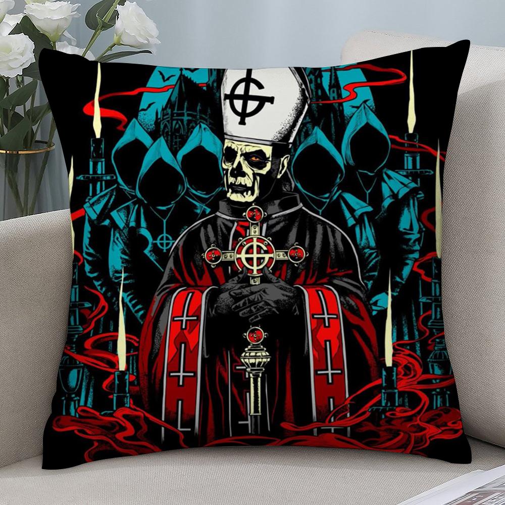 Rock Band Pillow Covers G-GhostS Band Cartoon Pillow Case Short Plush Sofa Decorative Gift Home Double-sided Printing Cushion