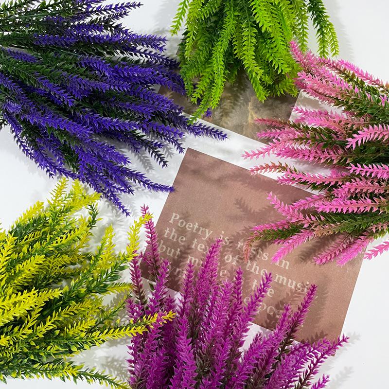 Пластиковый искусственный цветок лаванда поддельный цветочный горшок украшение имитация водного растения свадебное украшение реквизит