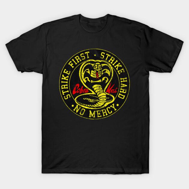 Asian Size Cotton Unisex Tshirt Print T-shirt Retro Cobra Kai T-shirt No-Cut Print Regular Fit
