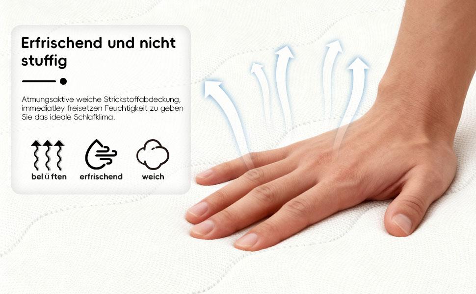 3D breathable mattress wrapped, noise free, soft and sturdy, dual support, providing back care, size: 160 * 200cm, thickness: 23cm, white