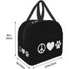 Сумка для ланча Peace Love Paw, термоизолированная коробка для ланча, водонепроницаемая многоразовая сумка-тоут для путешествий, работы, походов, пикника