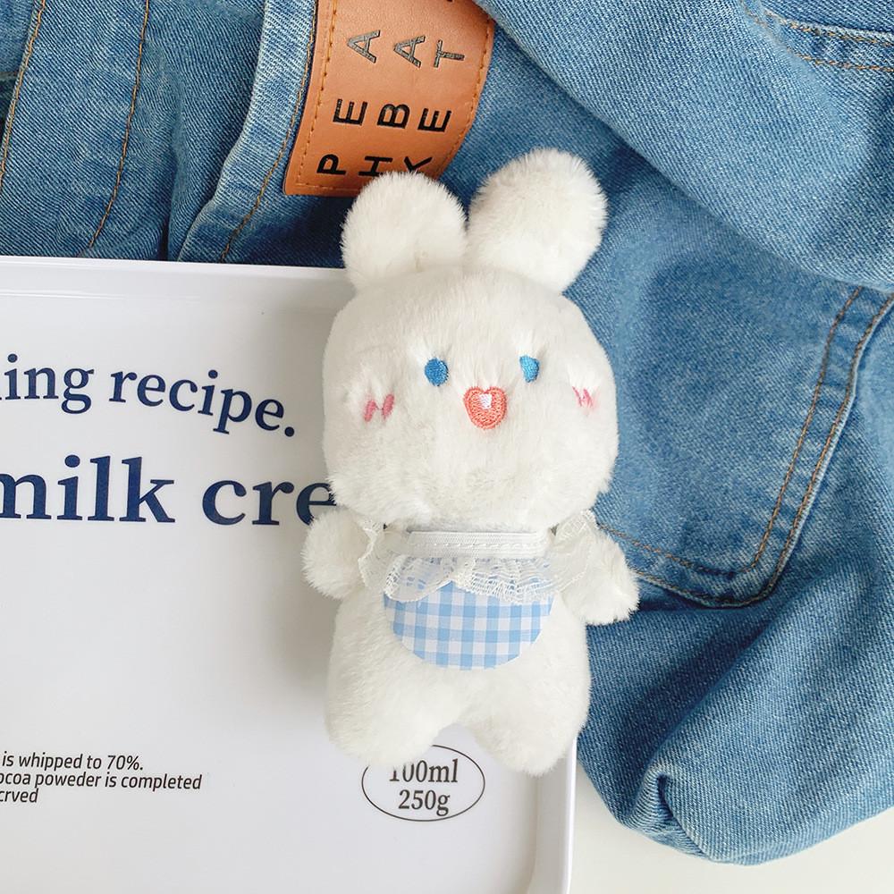 Adorable Blueberry Bunny Plush Toy With Lace Apron Soft Stuffed Animal Doll