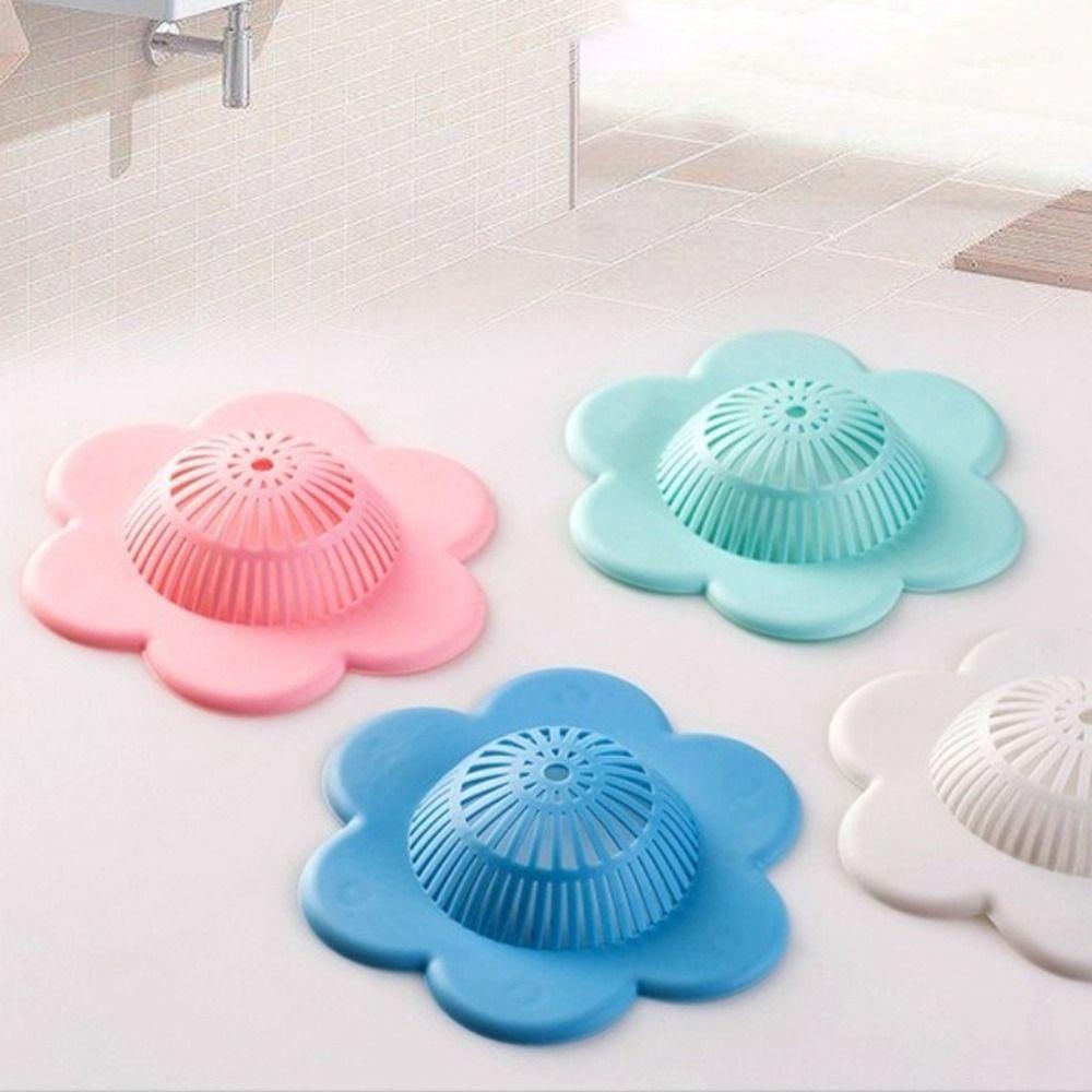4Pcs Soft Flower Sink Strainer Anti-clogging Hair Catcher Floor Drain Covers Bathtub