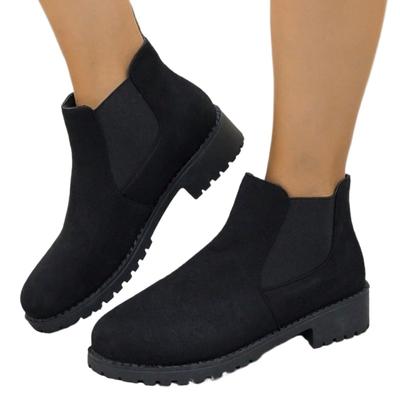 Новые женские ботинки на массивном каблуке и платформе в британском стиле с толстой подошвой, увеличивающие рост, повседневные ботинки челси для зимы, повседневная обувь