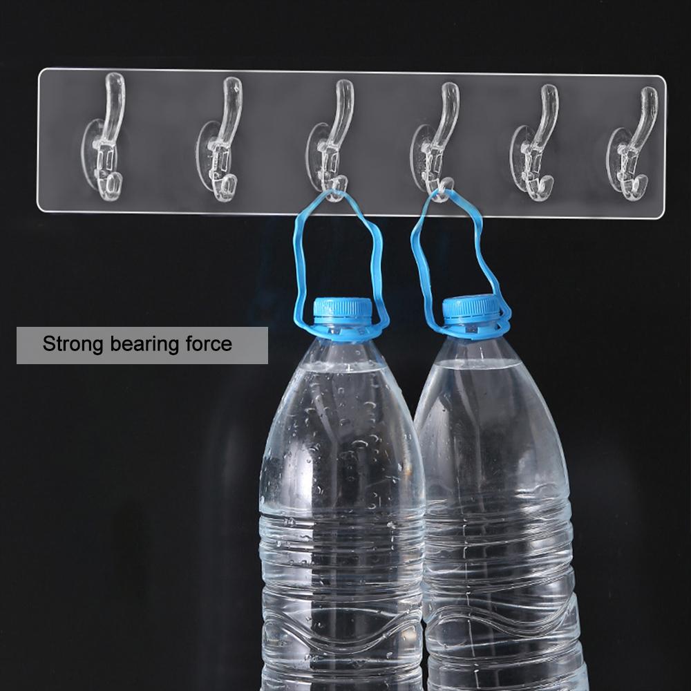 Transparent Wall Hooks Kitchen Bathroom Hooks Hat Clothes Coat Hanger Towel Holder Seamless Door Hook Storage Rack