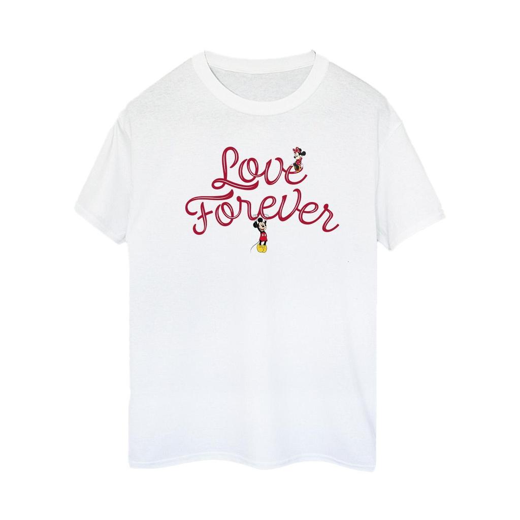 Disney Womens/Ladies Mickey Mouse Love Forever Cotton Boyfriend T-Shirt