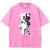 Cartoon Machine Bear Print Tshirts Casual Breathable Street Sweat Summer T-Shirts Personality Loose Cotton T Shirt