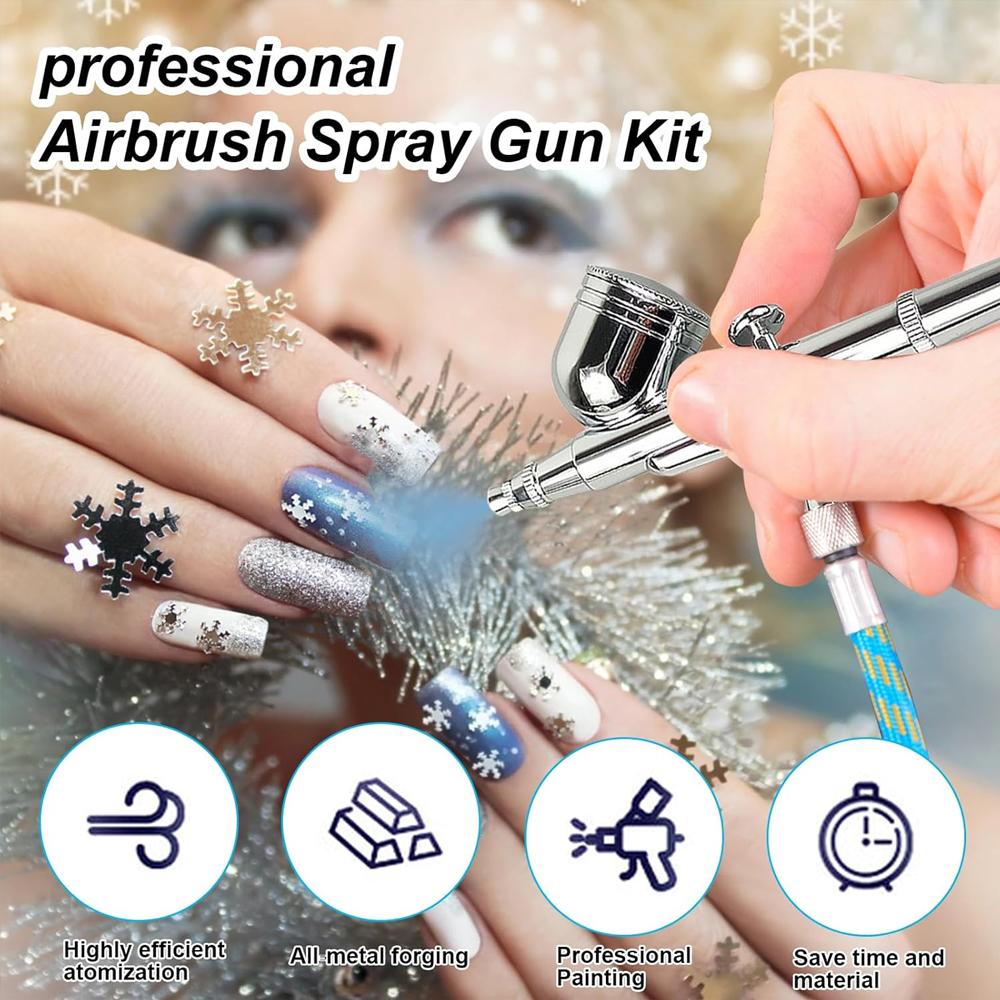Аэрограф двойного действия, 0,3 мм сопла, гравитационная подача, набор распылителя для моделирования, торта, ногтей, покраски автомобилей, красоты, инструмент для струйной печати