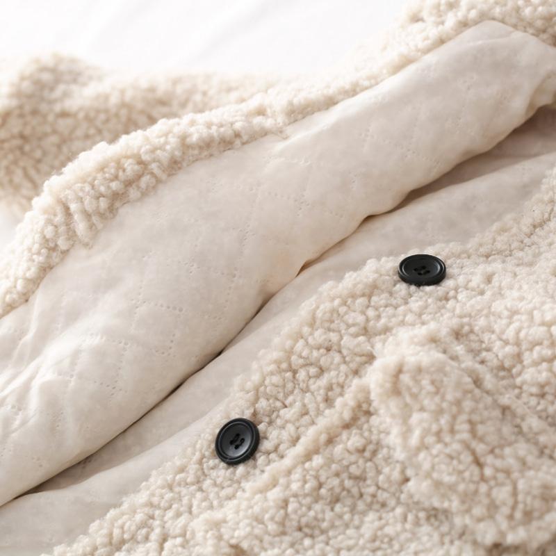 Autumn and Winter Baby Girl Jacket Thick Lamb Wool Infant Toddler Child Warm Sheep Like Coat Baby Single Breasted Lapel Coat for Babies