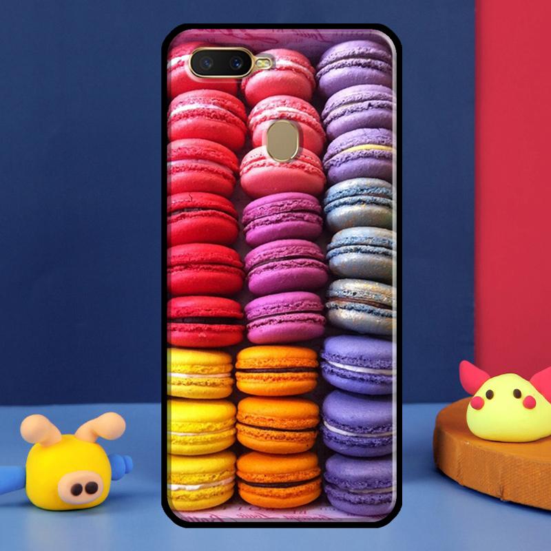 Чехол-кейс для десерта макарон для Oppo A98 A78 A58 A15 A16 A17 A5 A9 A91 A52 A72 A76 A96 A74 A94 A54 S A57 A77