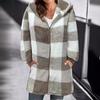 Women's Oversized Zip-Up Sherpa Jacket with Pockets, Plaid Fleece Hoodie Winter Teddy Coat, Cozy and Stylish Outerwear for Cold Weather