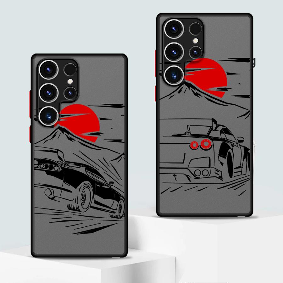 Мультяшный закат Автомобиль Чехол Задняя крышка телефона для Samsung Galaxy S20 FE S22 S21 S25 Ultra S26 S23 FE Note 20 Ultra 10+ S24 Plus