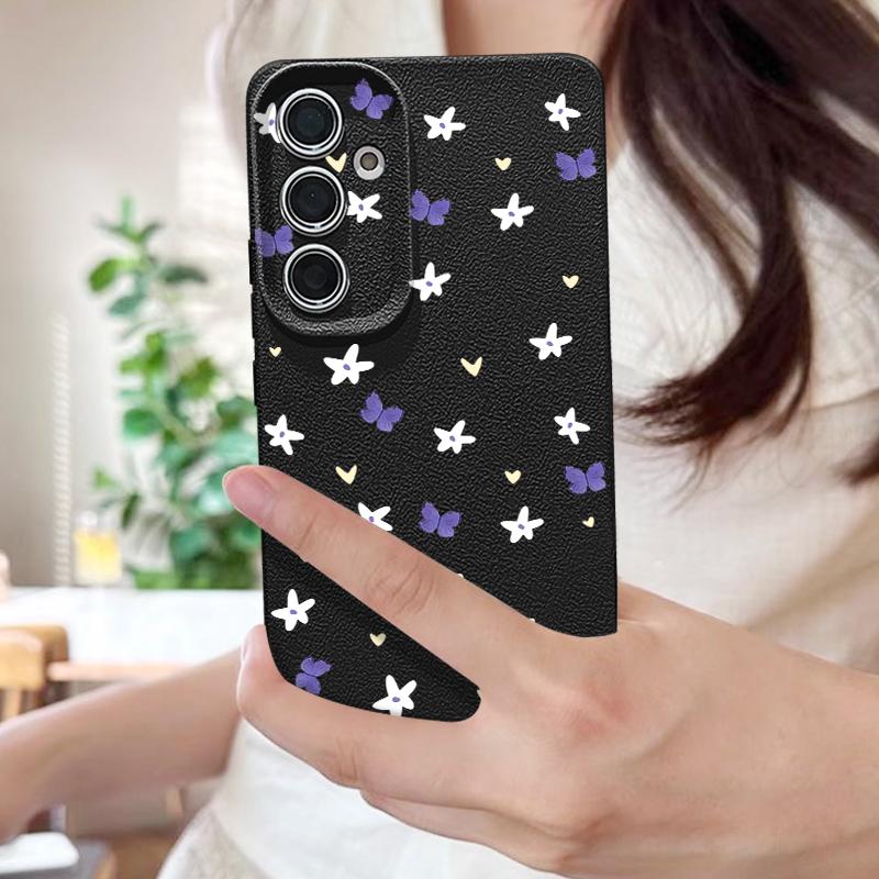 Чехол с принтом разноцветных бабочек для Samsung S26 Ultra S25 A18 S24 S23 S22 S21 FE A15 A16 A17 A35 A36 A37 A54 A55 A56 A57 Силиконовая крышка с текстурой кожи