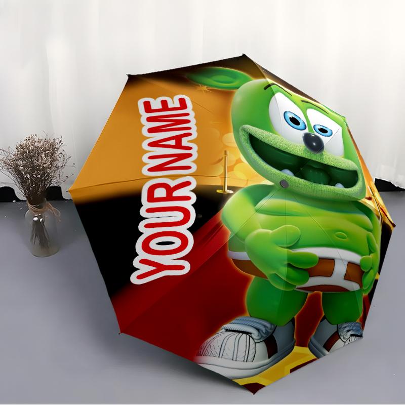 Personalized Name Gummibar friends Print Umbrella - Automatic Open/Close, Eight-Rib Durable Frame, Automatic Folding Umbrella