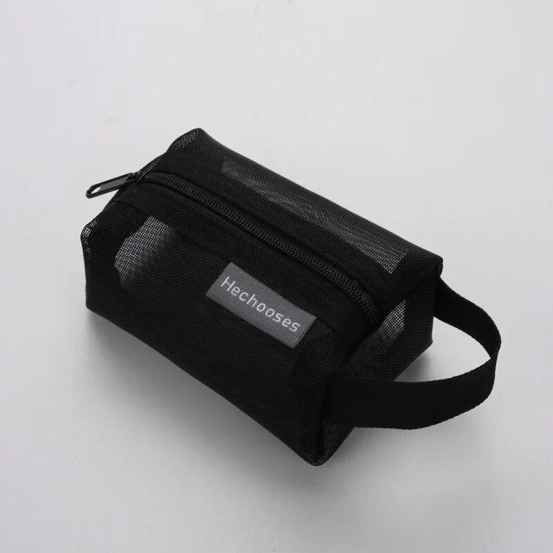 Small Square Mesh Nylon Coin Bags Purse Large Capacity Visible Makeup Toiletry Pouch Keys Earphone Storage Bag Cards Holder Bags