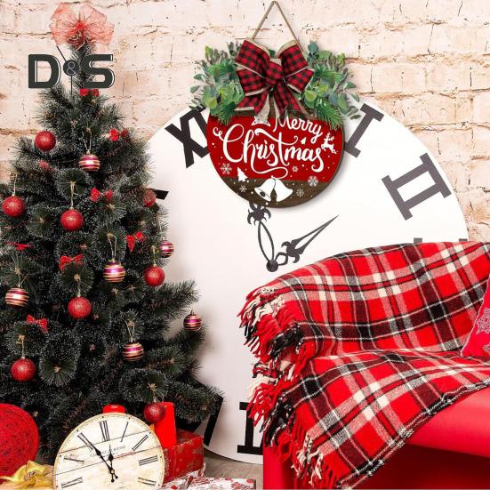 Рождественская приветственная табличка на дверь, праздничная вешалка для входной двери, украшение на венок, веселый рождественский деревянный знак, декор для домашней вечеринки