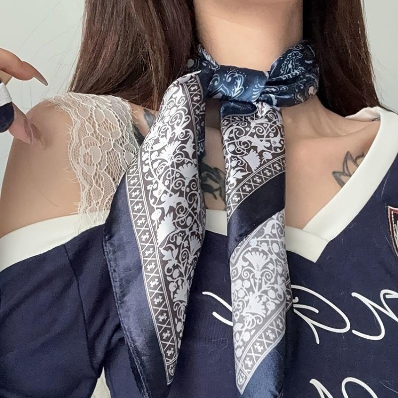 Новый квадратный платок 60 см с принтом пейсли, женский мягкий атласный платок, повязка на голову, шейный платок, головной хиджаб, женская повязка на голову, фуляр, лента для сумки