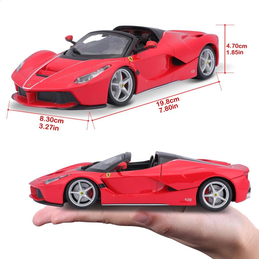 Bburago 1/24 Scale Ferrari LaFerrari Aperta Red / Diecast Model Car Finished Product 18-26022 RD