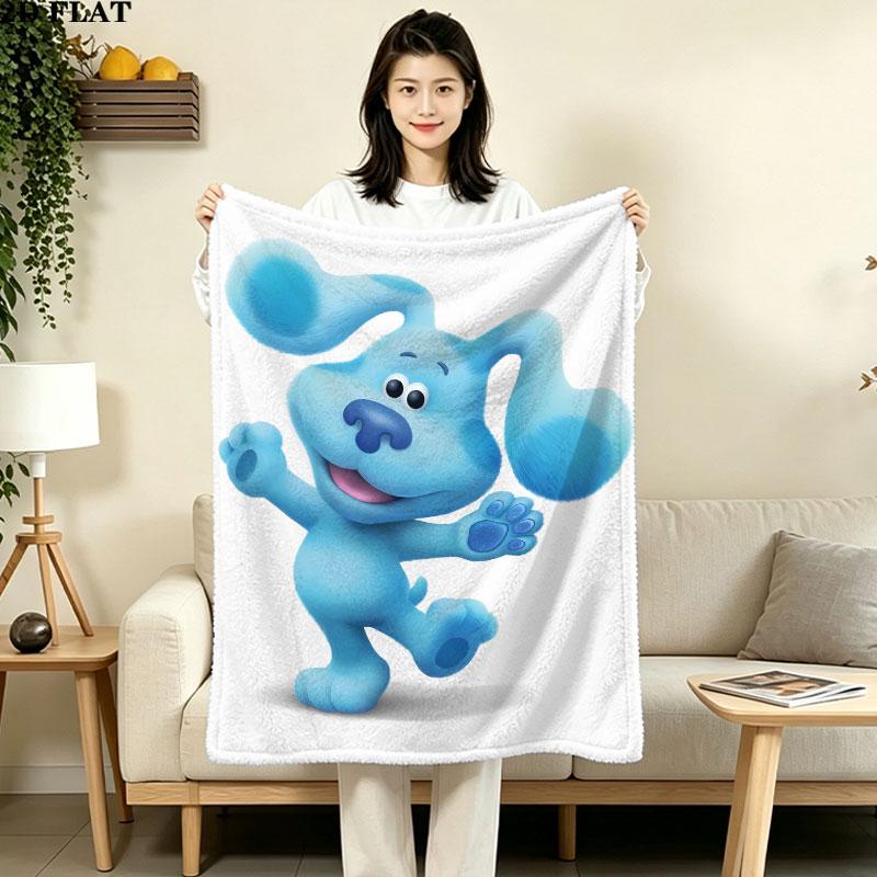 1PC Blue'S Clues Patterned Flannel Blanket Suitable For All Seasons For Home Decor Warmth And Comfort Gifts Holiday Present