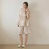 Lunaluz Women Floral Cotton Short Sleeve Square Neck Two Piece Pajamas