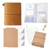 PIENSE Travel Notebook, Collage Notebook, Leather Notebook, Passport Size, Collage, Business Gift, Diary (Camel)