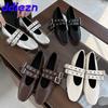Fashion Female Footwear Shallow Ladies Ballet Flats Shoes Fashion Buckle Strap Round Toe Luxury Women Flats Mary Janes Shoes