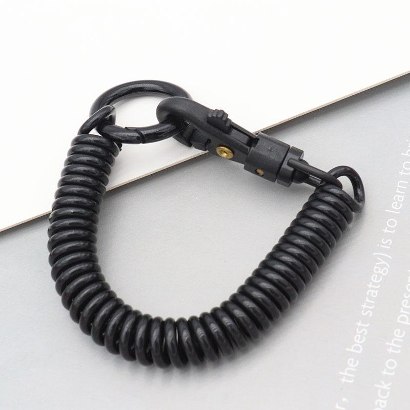 Брелок с винтовыми пружинами, эластичная спиральная пружина, выдвижной брелок с винтовыми пружинами и металлической застежкой, держатель для ключей, ремешок