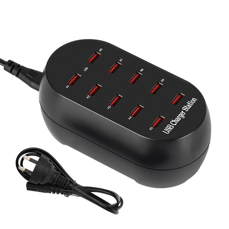 Зарядная станция USB, концентратор зарядки на 10/20 портов 100 Вт 50 Вт, компактное настольное USB-зарядное устройство с несколькими портами для телефона, планшета