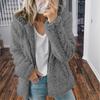 Women's Autumn and Winter Solid Color Hooded Tweed Fleece Jacket Long Sleeve Comfortable Slim Casual Top