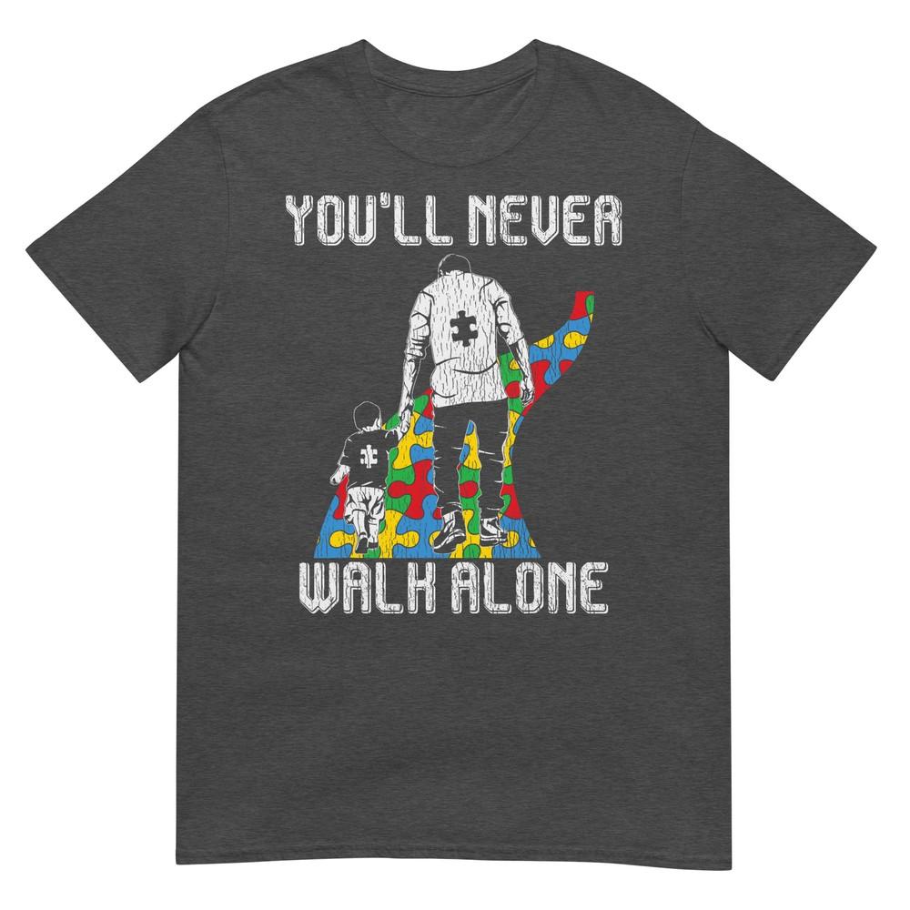 Vintage Father Son Family Autistic Kids Autism Awareness Dad TShirt