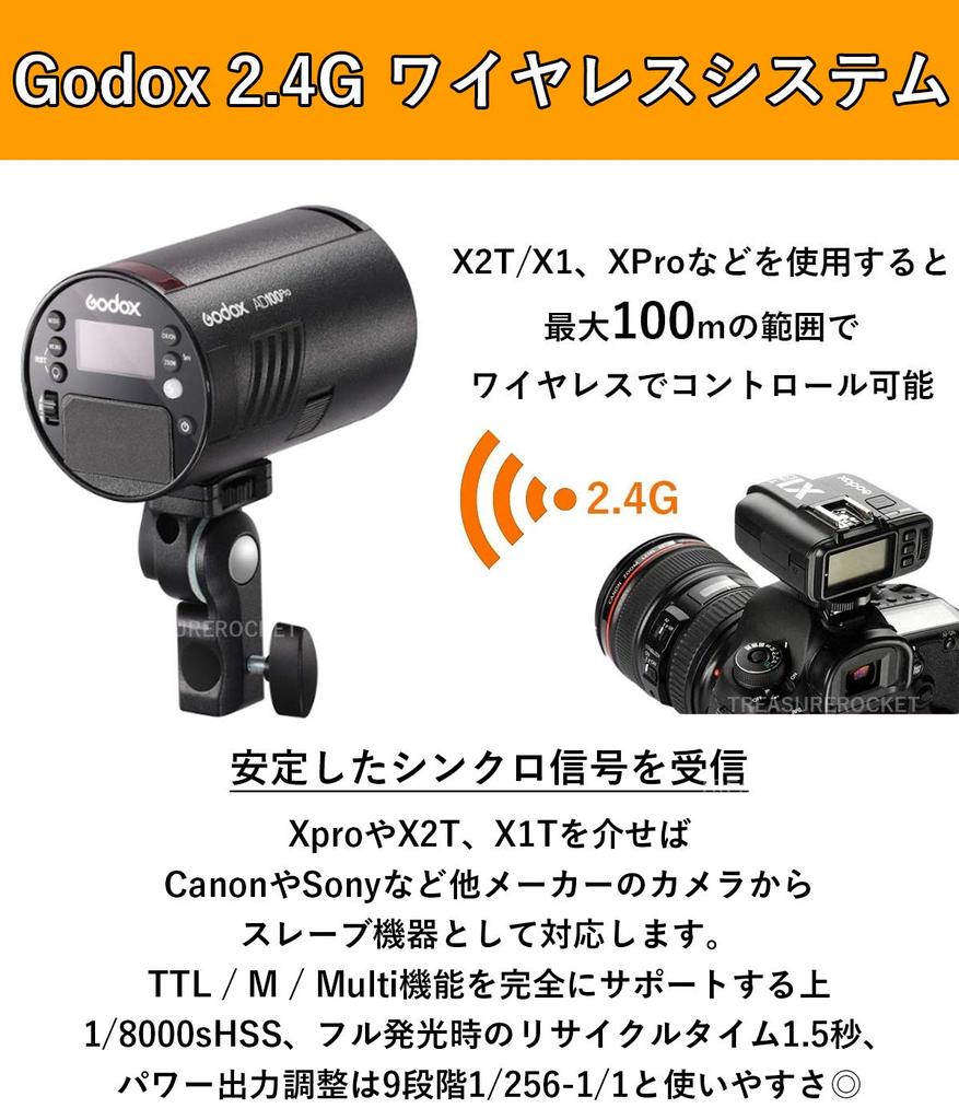 Japanese Godox AD100Pro 100Ws Round Head Monolight with TTL HSS Flash Includes Japanese Instruction Manual and Set [Official Distributor] 5800±200K