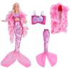New Dress For Dolls Fashion Coat Mermaids Shinny Sequin Fish Tail Gown Lace Skirt Gown Clothes For Baby Doll Christmas Toys Gift