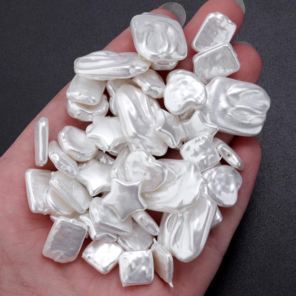 10Pcs Irregular ABS Imitation Pearls Beads Acrylic Loose Beads For Jewelry Making DIY Necklace Earrings Supplies Accessories