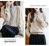 Women's Thickened Pure Wool Knit Cardigan - Autumn/Winter Half-High Collar, Versatile Lazy Style Sweater