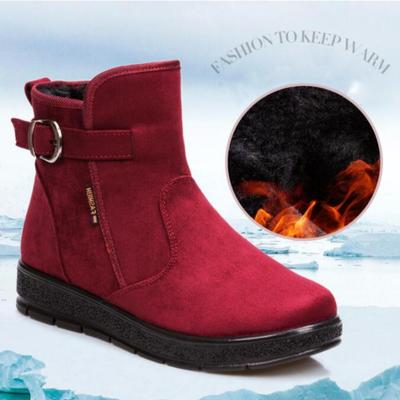 Зимние новые женские короткие ботинки с плоским дном зимние ботинки с плюшевым утеплителем женские хлопковые ботинки короткие хлопковые ботинки
