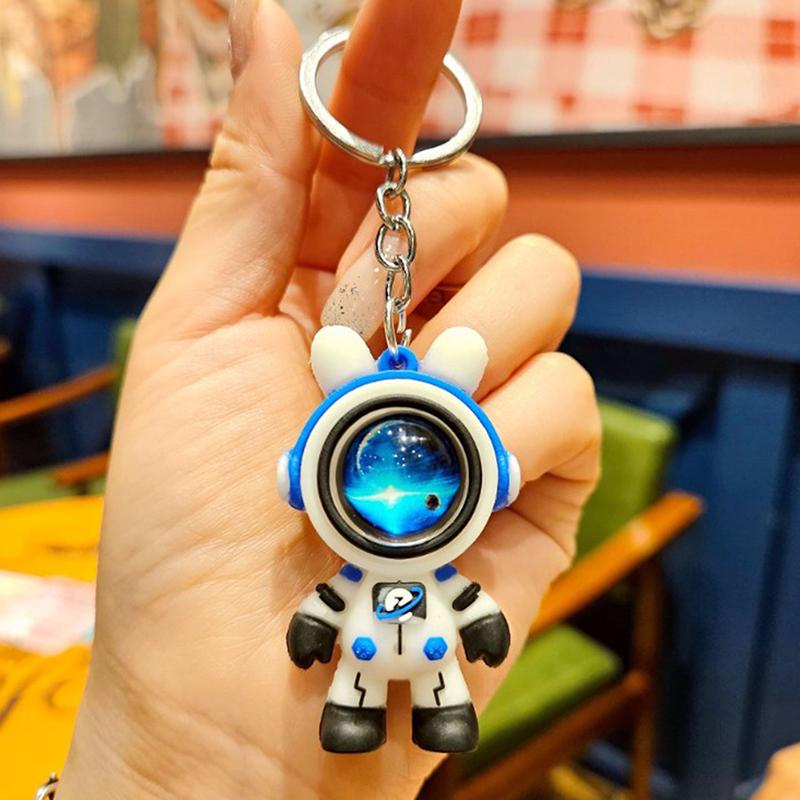 Cartoon Rabbit Keychain Cute Astronaut Rabbit Doll Keyring Bag Pendant Couple Car Keyholder Creative Bag Charm Accessories
