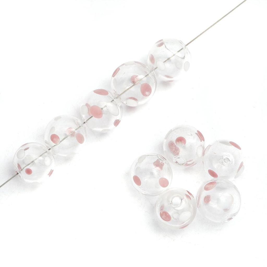 14mm 1pc Hand-Painted Hollow Drop Oil Glass Beads for Necklace Bracelet Earring DIY Jewelry Making