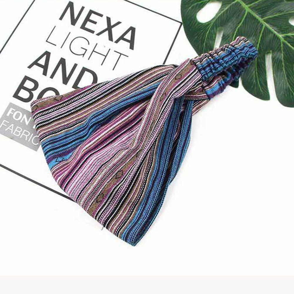 Trend Elastic Hair Bands Striped Wide Head Wrap Turban H Eadband Hair S Carf