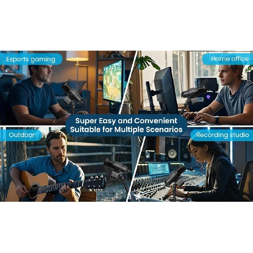 Durable and Adjustable Microphone Clips Compatible with Large Diameter Mic Recording Studio USB Condenser Microphone Holder
