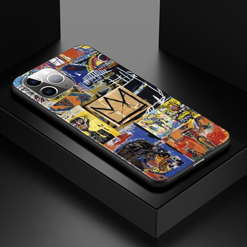Мягкий черный чехол для телефона Jean Michel Basquiat Art Graffiti для Apple iPhone 13 12 11 SE XS XR X 7 8 6 5 S mini Plus Pro MAX 2020