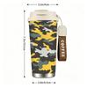 Stylish Yellow Camouflage Pattern Stainless Steel Insulated Coffee Tumbler Vacuum Travel Mug Leakproof Cup for Commuting Hiking Office