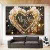 1 шт. Свадебный фон Mr&Mrs с белыми розами и золотыми сердцами, настенный декор для фотосъемки, вечеринки, плаката на день рождения, годовщину для улицы и помещения