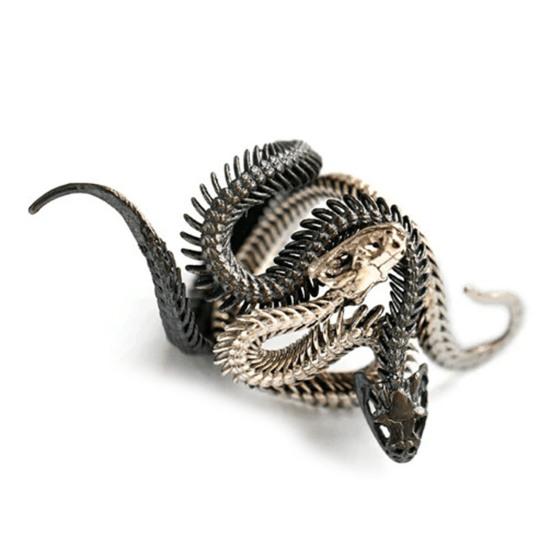 2 шт. преувеличенные панк-обернутые кольца медного бронзового цвета в форме змеи мужские регулируемые кольца для