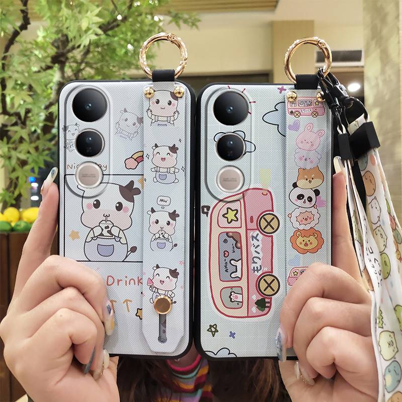 Soft Case Dirt-resistant Phone Case For VIVO V50 Lite 5G Global Anti-knock Waterproof Durable Wristband Kickstand Cute