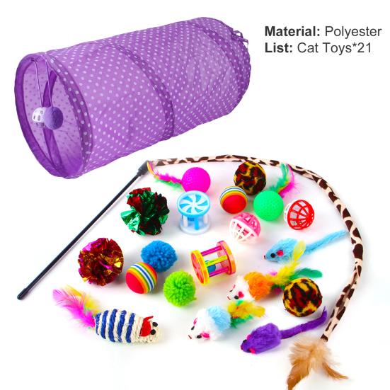21 шт./компл., набор игрушек для туннелей для кошек, классический складной туннель для домашних животных, избавляющий от скуки